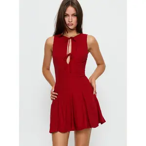 Aeryn Tie Front Mini Dress Red