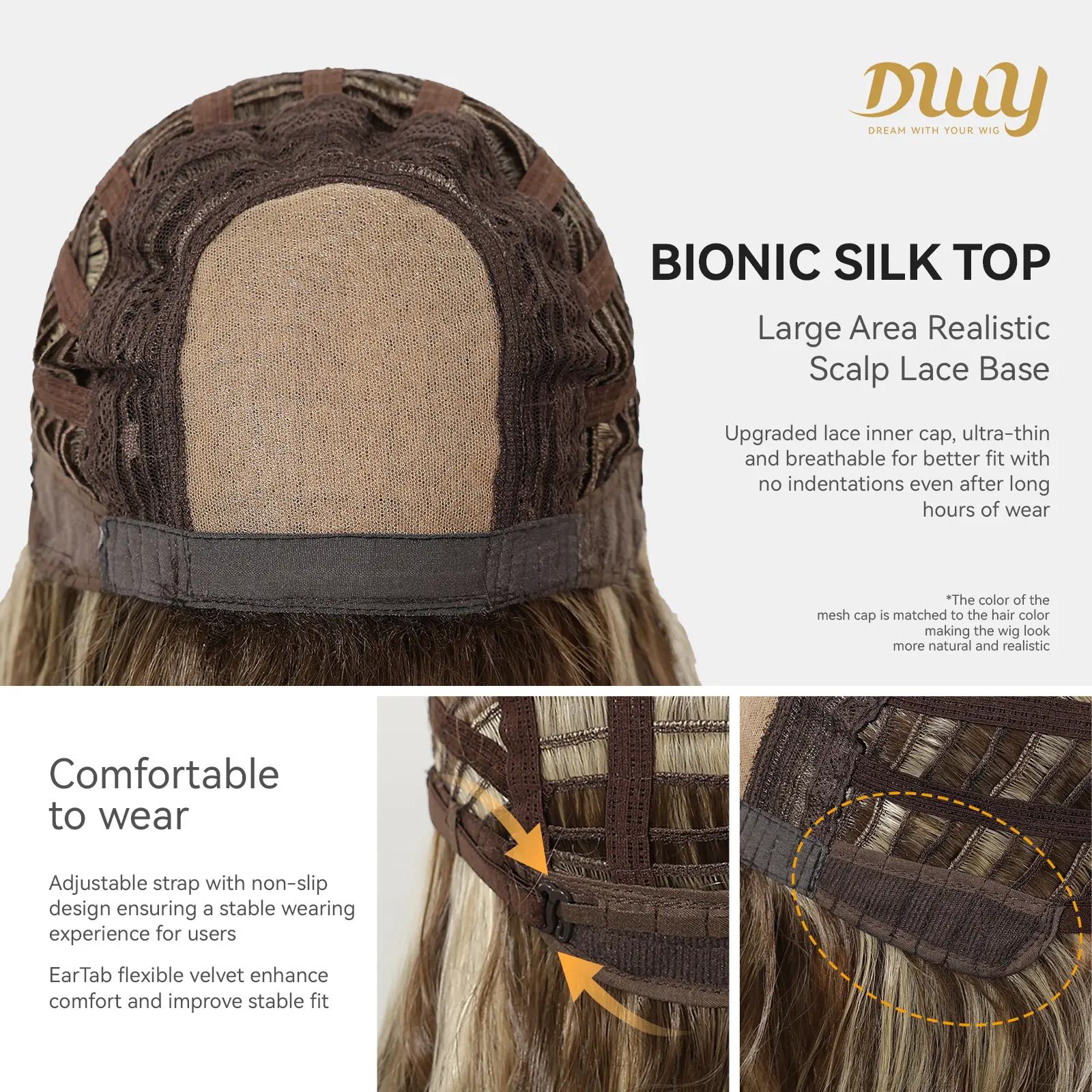 Kimi -DWY New Technology! Bionic Silk Top 22-Inch Long Wave Light