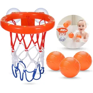 Bath Toys-Bathtub Basketball Hoop for Kids, Toddlers-Shower Toys for Kids Ages 4-8, Suction Cup Basketball Hoop & 3 No Hole Balls Set for Boys, Girls