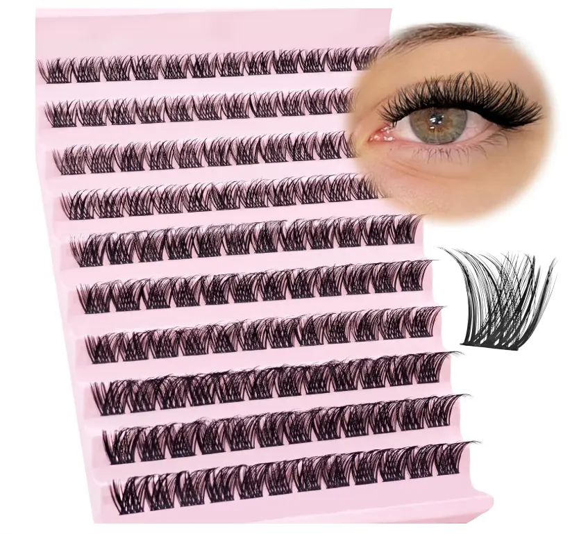 Natural Wispy Lash Clusters 9-14MM D Curl Cluster Eyelash Extensions Soft Eyelash Clusters,9mm 10mm 12mm 14mm False Eyelashes 120pcs Lash Clusters