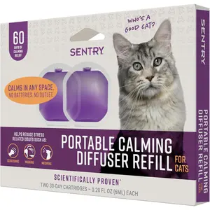 Portable Calming Diffuser Refill for Cats, Reduces Response to Normal Stress and Bad Behavior with Calming Pheromones, Easy-to-use Portable Design, 60 Day Release