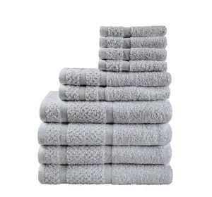 Mainstays 10 Piece Towel Set Grey Soft Bathroom Towels Set