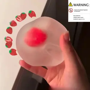 6cm Strawberry Mochi Squeeze Toy, Stress Relief Anger Vent Toy, Slow Rebound Pressure Release Toy, Perfect Gift for Friends
