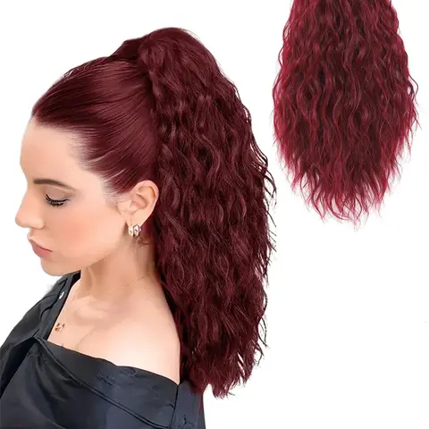 14 Inch Short Claw Ponytail Hairpiece Extension Wig for Women's Daily Wear and Use Wavy