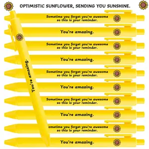 10 Pack Sunflower Encouragement Pens, Writing Tools, Multifunctional Flower Writing Pens with Inspirational Quotes and Positivity - Perfect for Journaling, School & Office Supplies, Thank You Gifts, Stationery Set, Sunflower Designs