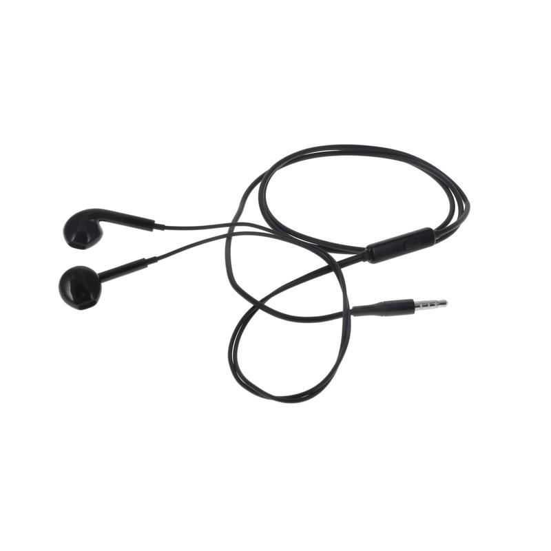 3.5 mm Jack Wired Earbuds (RVWE35BLK) - Black Electroplated Finish, Ergonomically Designed Half-Ear Insert, 360 Stand, Built-in Mic, In-Line Controls, Hi-Fi Audio, 0.07 lbs, Extended Listening, Android/Devices Compatible, Electronic Headset