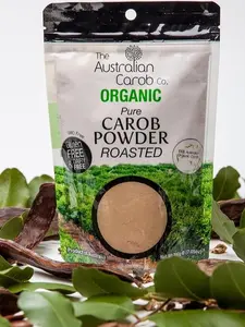 Australian Carob Roasted Powder Organic 200g - Organic, Iron, Calcium, Dietary Fiber, Cholesterol Free, Suitable for Various Recipes - Flour