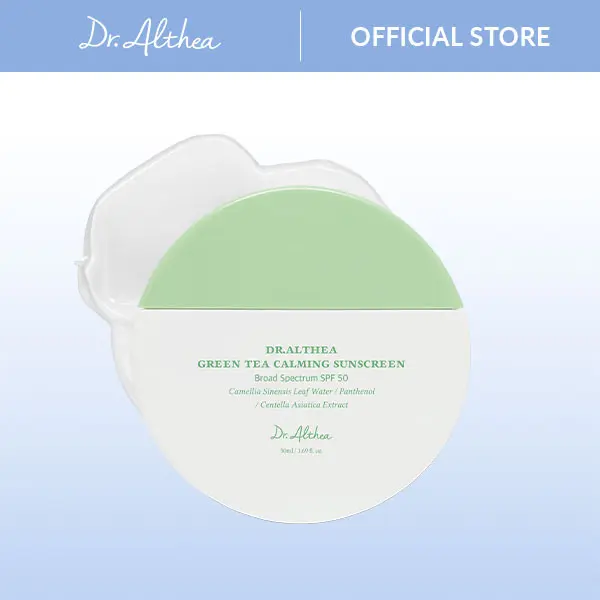 [Dr.Althea Official] Green Tea Calming Sunscreen - No White Cast, Travel Size Vegan Face Sun Lotion & Serum, Beach & Vacation Essentials for Women, Dermatologically Tested