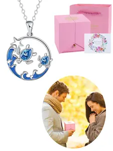 Musei Women's Necklace, Sea Turtle Pendant Necklace, Comes with Rose Gift Box, Best Choice for Holiday Gifts for Girlfriend