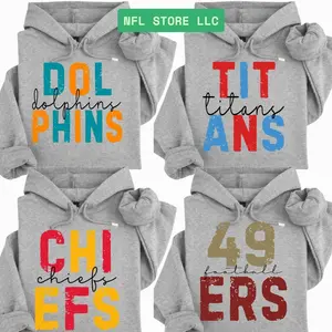 Vintage All Team Football Sport Grey Pullover Hoodie, Hometown Football Game Day Sweater, Vintage Football Graphic, Gift For Fans BG
