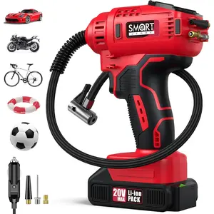 20V 12V Dual Power Cordless Car Tire Inflator Portable Air Compressor 150PSI Smart Auto Stop
