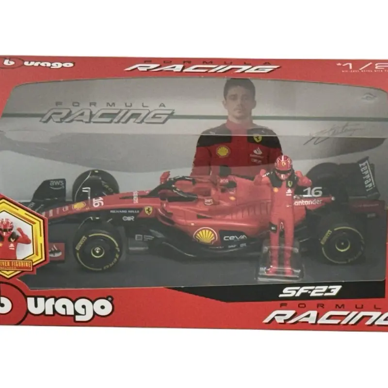 Bburago 1:24 F1 Ferrari SF-23 #16 with Charles Leclerc Figure