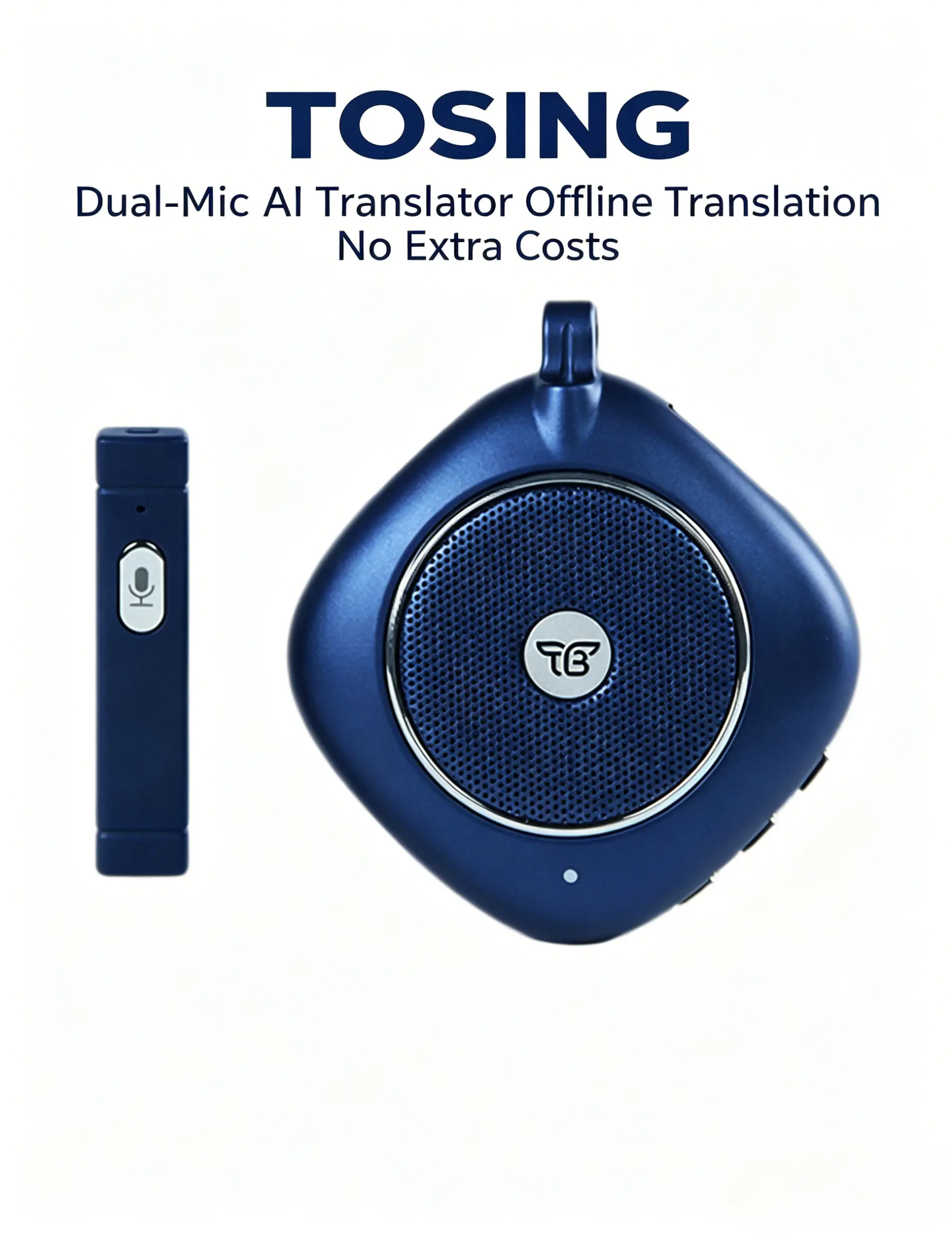 Portable TOSING Dual-Mic AI Travel Translator Device | 137+ Languages Real-Time Voice Translation | Pocket Sized Translation Gadget | US Warehouse Stock, Free AI Access | free ship, summerwins Smart Digital Products