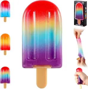 Popsicle Squishy Squeeze Toys , Malt Sugar Ice Cream Squishies Slow Rising Sensory Fidget Travel Toys for Adults, Kids, and Teens – Summer Classroom Prize (Colorful)