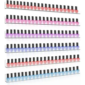 Clear  Polish Organizer Wall Mounted, 24 Inches  Shelf for 150 Bottles, 6 Pack