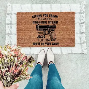 Get Right With Jesus Doormat, Welcome Mat