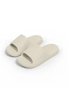 Women's Simple Waffle Cool Slippers Summer Indoor Home Comfort Durable Lightweight Bathroom Bath Shoes