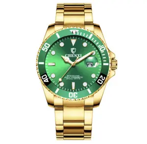 CHENXI Green Dial Gold Metal Strap Water Resistant Watches for Metal Lovers Premium Design Affordable Quality Everyday Wear