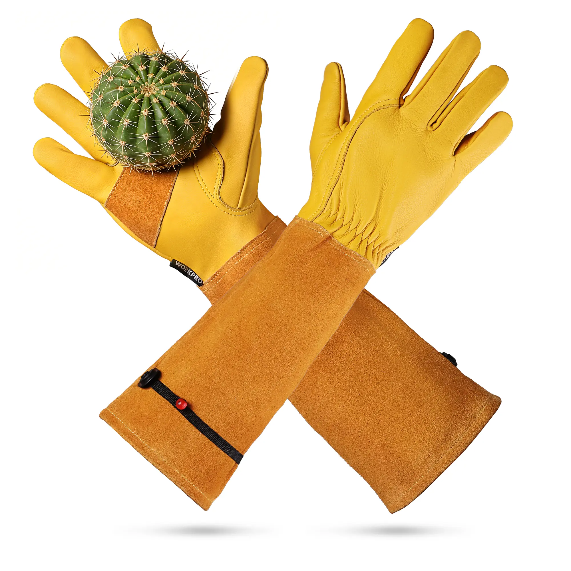 #backtoschool WORKPRO Gardening Gloves, Long Leather Garden Gloves for Women & Men, Thorn-Proof Gardening Gloves for Rose, Bush, Blackberry & Cactus, Work Gloves with Long Forearm Protection for Yard & Gardening