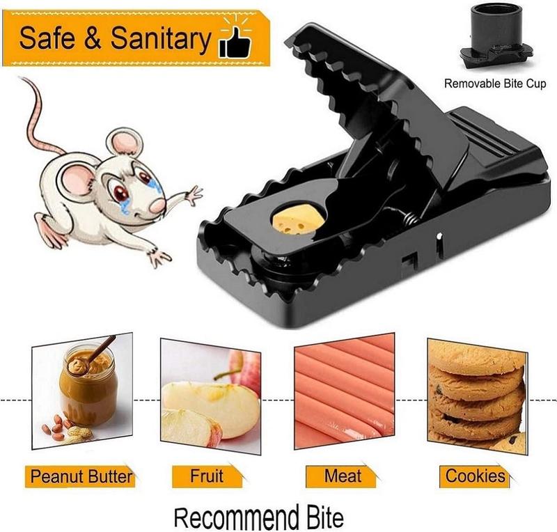 Feeke Mouse Traps M01-6Pack for House Small Mice Indoor Quick Effective Sanitary Safe Mousetrap Catcher Family Pet 6 Pack US