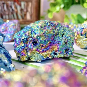 Plated Pyrite Raw Stone for Home Decor, Unique Natural Crystal for Energy and Relaxation, Gemstone for Meditation and Spiritual Growth