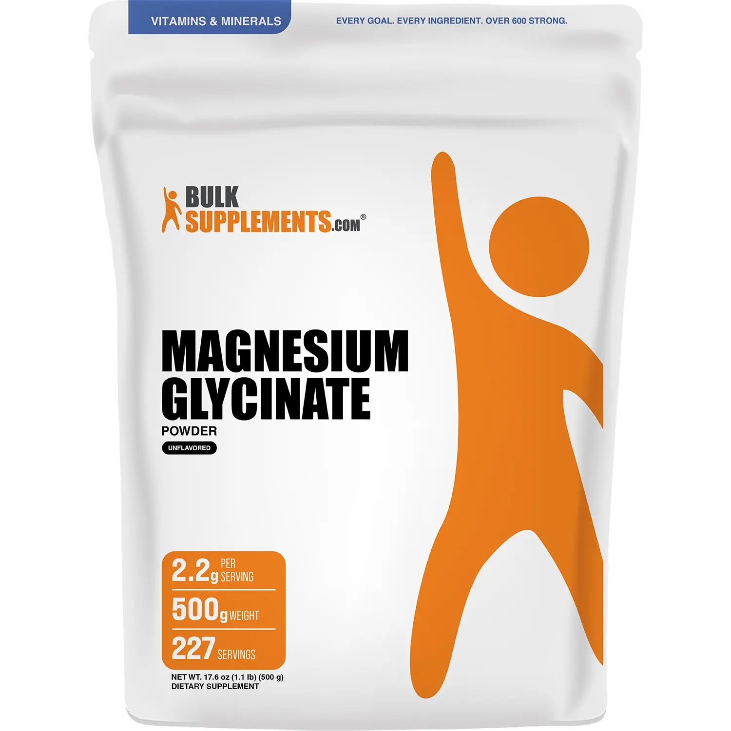 BulkSupplements - Magnesium Glycinate Powder - Bone Health - Stress Relief - 500g - 2.2g per Serving BulkSupplements - Magnesium Glycinate Powder - Bone Health - Stress Relief - 500g - 2.2g per Serving