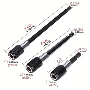3PCs Magnetic Drill Bit Extension Kit, Quick Release Impact Driver Bit Holder, Power Tool Accessories