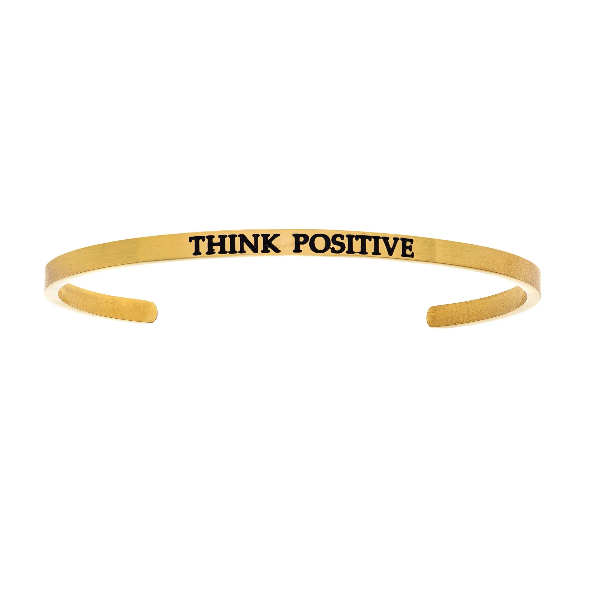 Intuitions Stainless Steel THINK POSITIVE Diamond Accent Cuff Bangle Bracelet