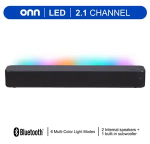 20 Inch Bluetooth 2.1 Channel Soundbar with Multi-Color LED Lighting, Black 20 Inch Bluetooth 2.1 Channel Soundbar with Multi-Color LED Lighting, Black