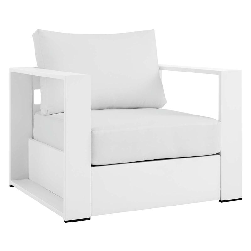 Modway Tahoe Outdoor Patio Powder-Coated Aluminum Armchair in White White