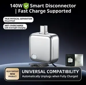 140W Physical-Disconnect Battery Guard, Auto & Self-Eject Charger with Smart Auto-Stop Charging, Anti-Overcharge Accessory for Mobile Phones, Laptops & Tablets (Safe Overnight Charging), Accessories