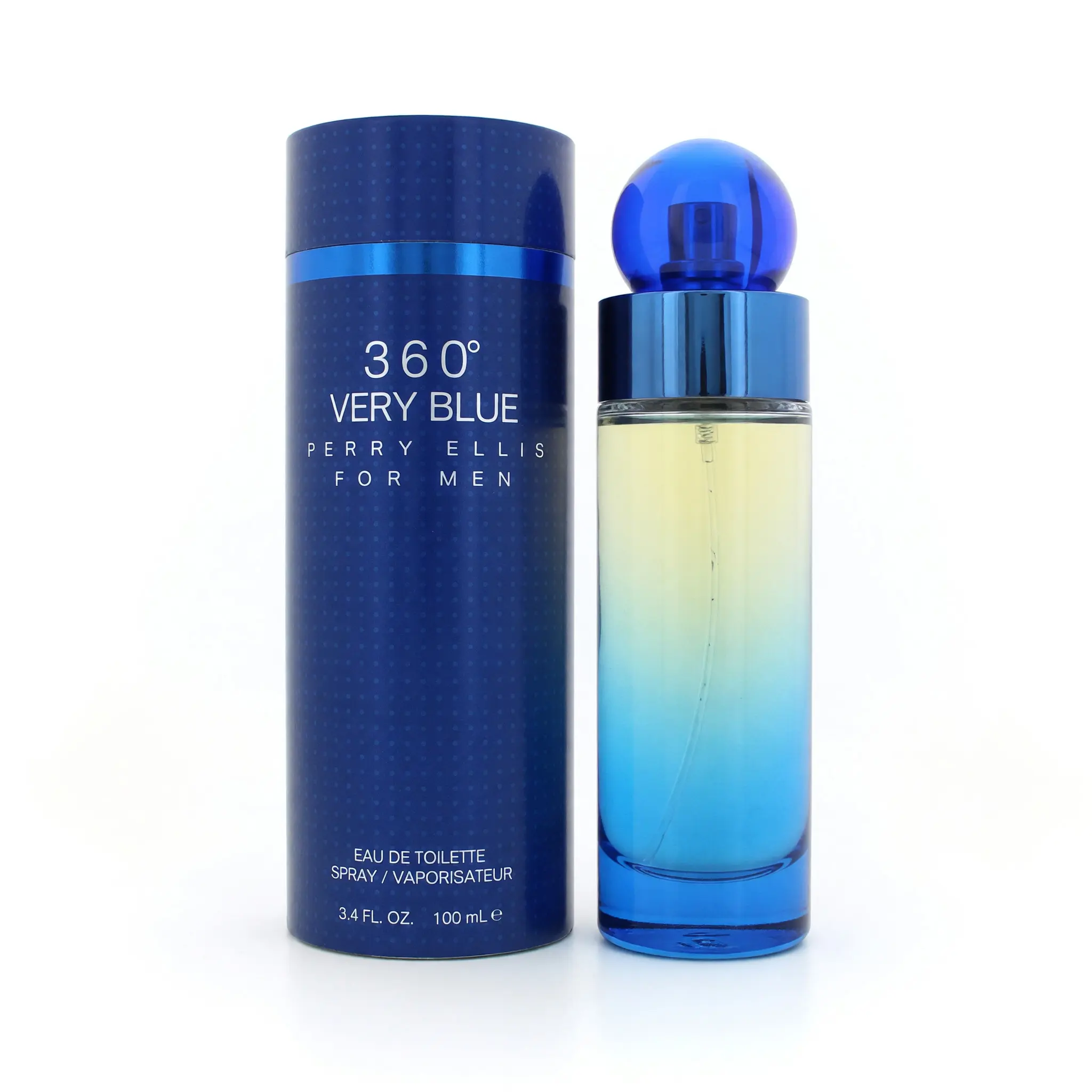 Perry Ellis 360 Very Blue by Perry Ellis, 3.4 oz EDT Spray for Men, 3.4 Fl Oz, Rosemary Blend