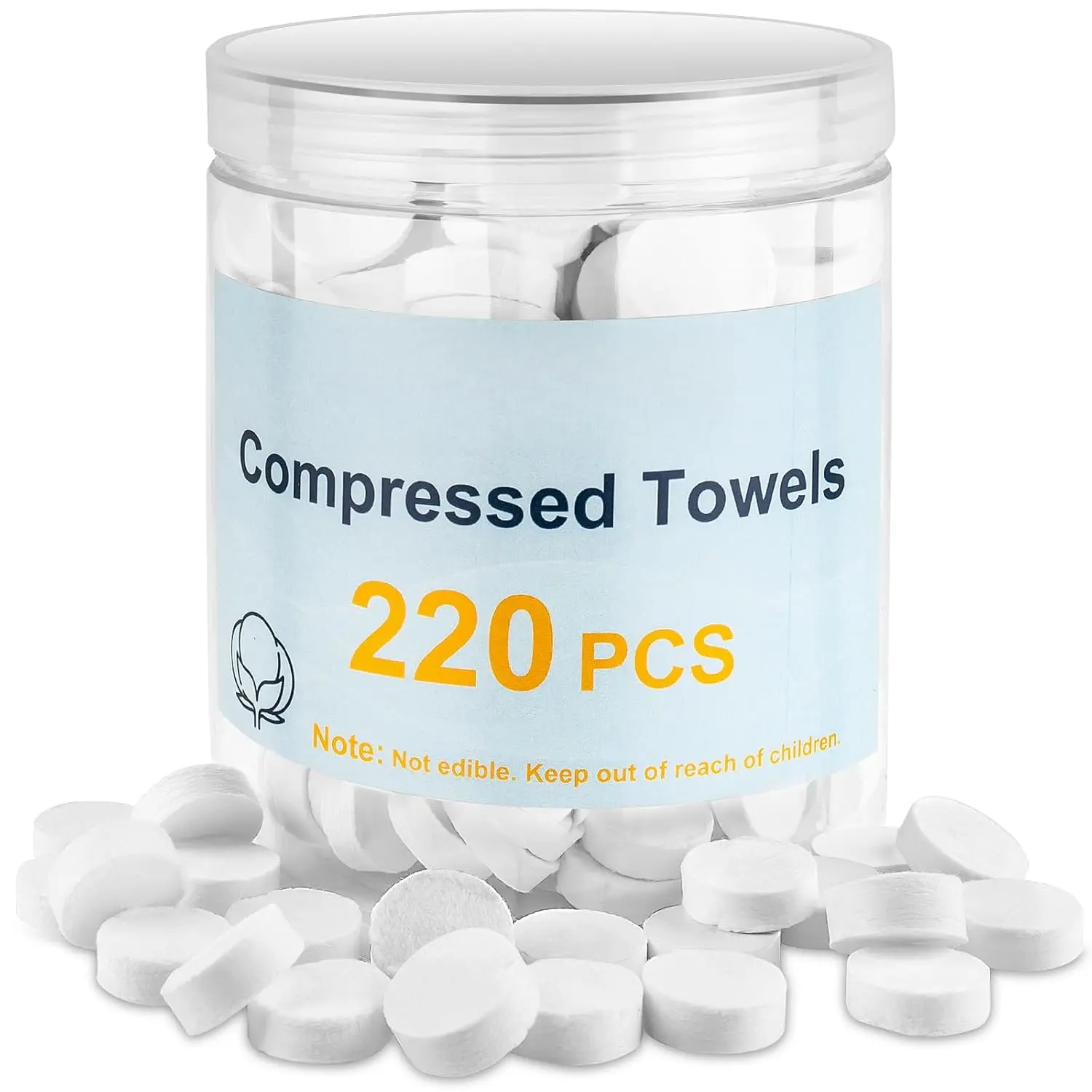 220 count Compressed Towels for , Mini Portable Compressed Towel Tablets, Disposable Washcloths for Travel, Compress Towels Camping Toilet Paper Hand Facial  Tissue