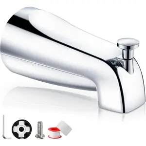 Bathtub Faucet Easy to Install Tub Spout with Diverter,American Standard Tub Faucet Replacement Fits 1/2" Copper Water Tube(5/8" Diameter) with Hex Wrench Chrome Finish