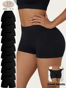 Women's Seamless Mid-Waist Briefs Shorts, Breathable Skin-Friendly Anti-Chafe Underwear, Essential for Dresses, All Seasons, Casual Style