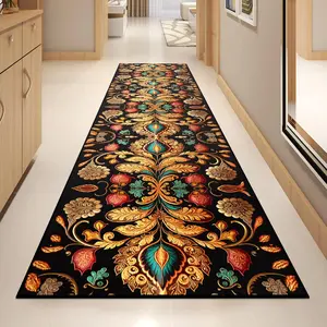 Washable Corridor Runner Rug, Non-Slip  Hallway Rug Runner with Upgrade Rubber Backing, Stain Resistant Faux  Distressed Carpet for Bedroom Kitchen Laundry Corridor Balcony (126" x 31.5")