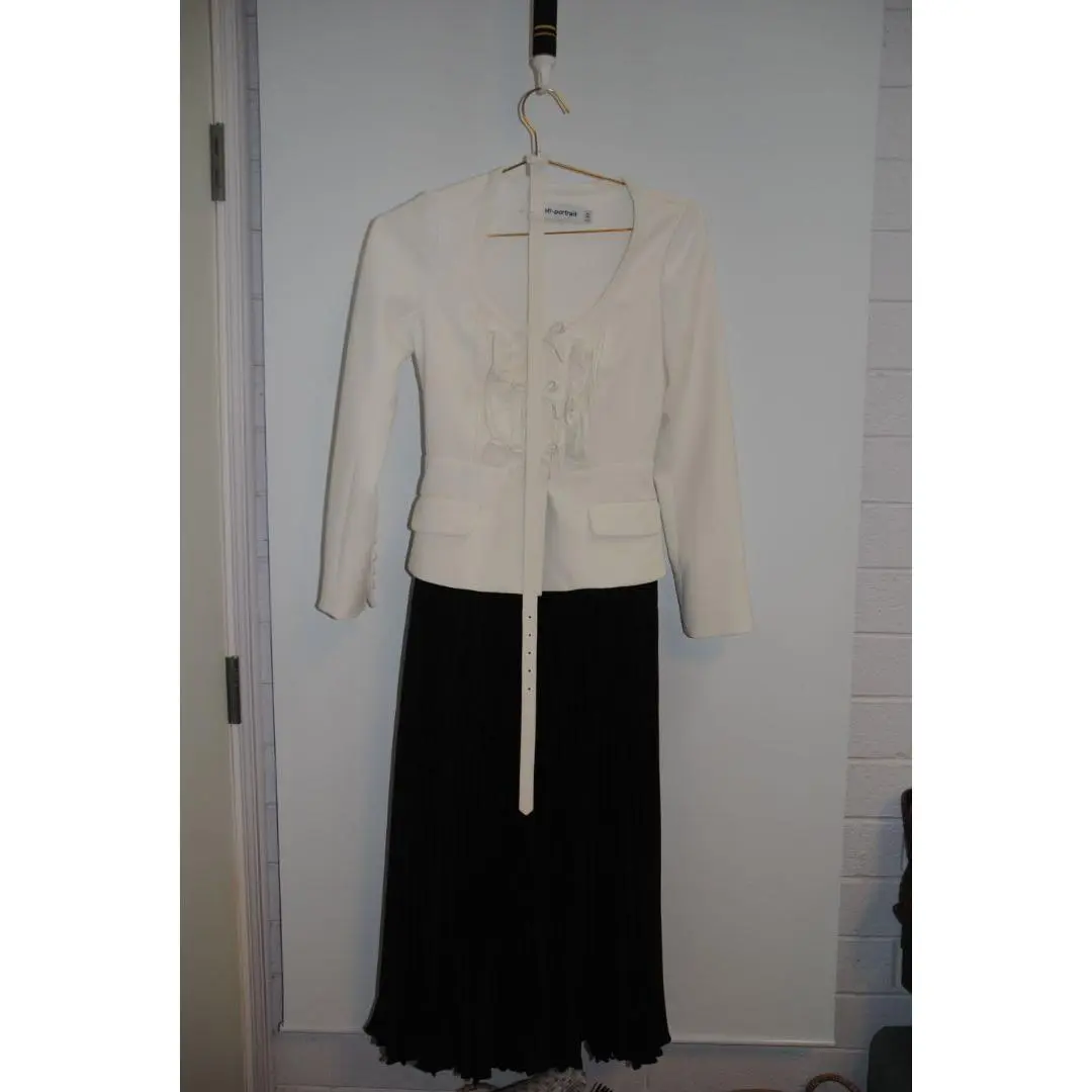 Self-Portrait Cream Lace-Up Blazer
