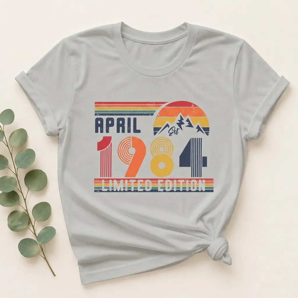 April 1984 Limited Edition Shirt, Vintage 40th Birthday Tee, Retro Birthday Gift Shirt, 1984 Graphic T-Shirt for Women Men