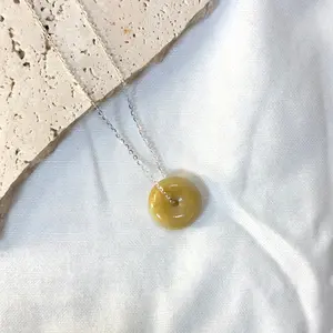 Yellow Jade Donut Pendant