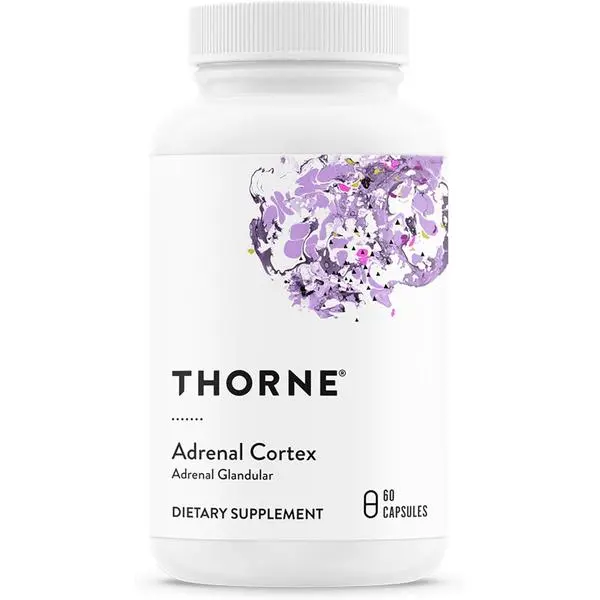 THORNE - Adrenal Cortex - Supplement for Cortisol Management - Supports Healthy Adrenal Gland Function, Stress Management, Immune System, Fatigue & Metabolism* - Third-Party Certified - 60 Capsules