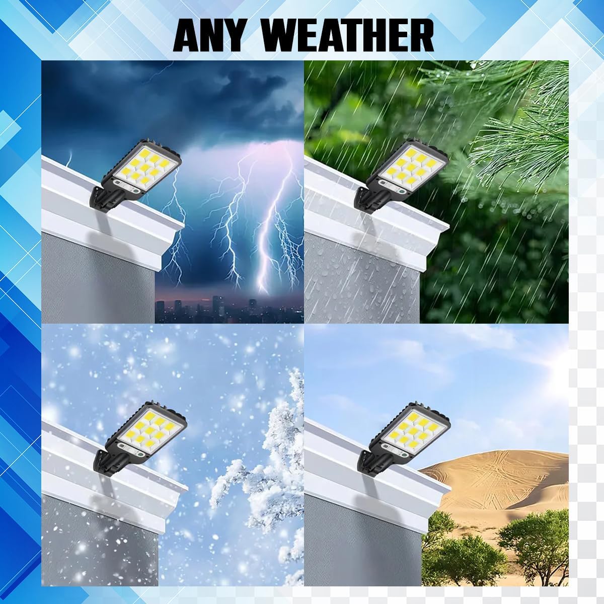Motion Sensor Solar Lights Outdoor 4 Pack, 9000 Lumens Security Wall Lamp with Remote, IP65 Waterproof Flood Light for Yard Garden Garage