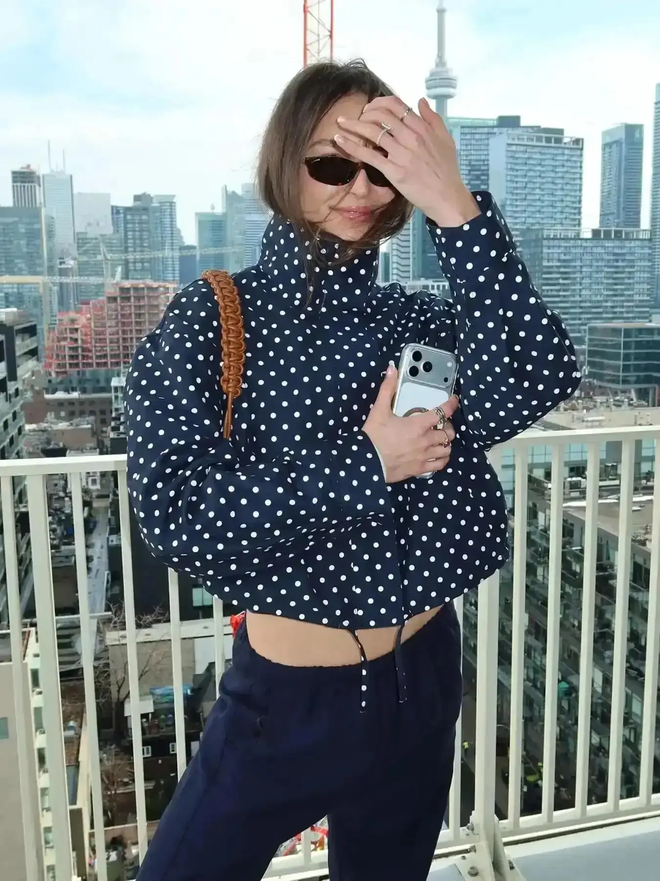 Trendy Coat, Polka Dot Women's Jacket Street Cropped Windbreak Bomber Outerwears Long Sleeve Demi-Season Short Trench Coat Woman Fashion Zip Up Outdoor For Women Casual Outerwear Polished Look, Seasonless, Mini Shorts