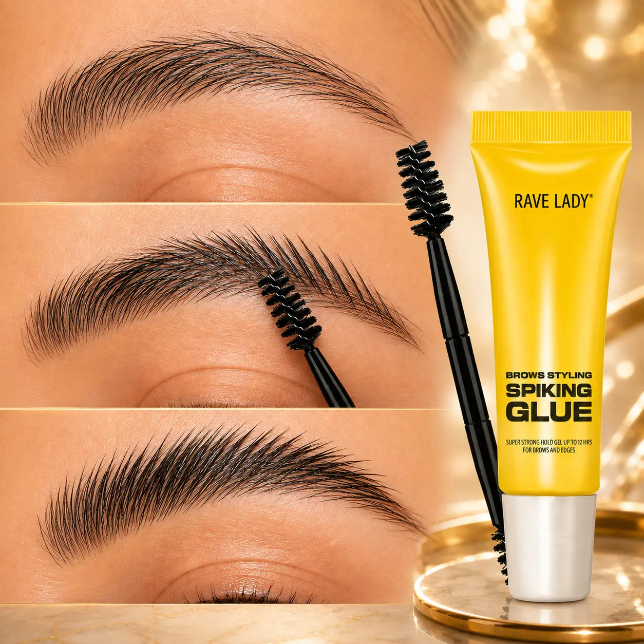 Eyebrow Styling Adhesive Tape Brush & 3D Brow Shaping Gel, Waterproof & Sweat-Resistant, Transparent Gel for Natural Look, All Light Types, Eyebrow Gel Makeup, Eyebrow Liquid, Eyebrow Gel Clear, Brow Makeup Products, Eyebrow Shape