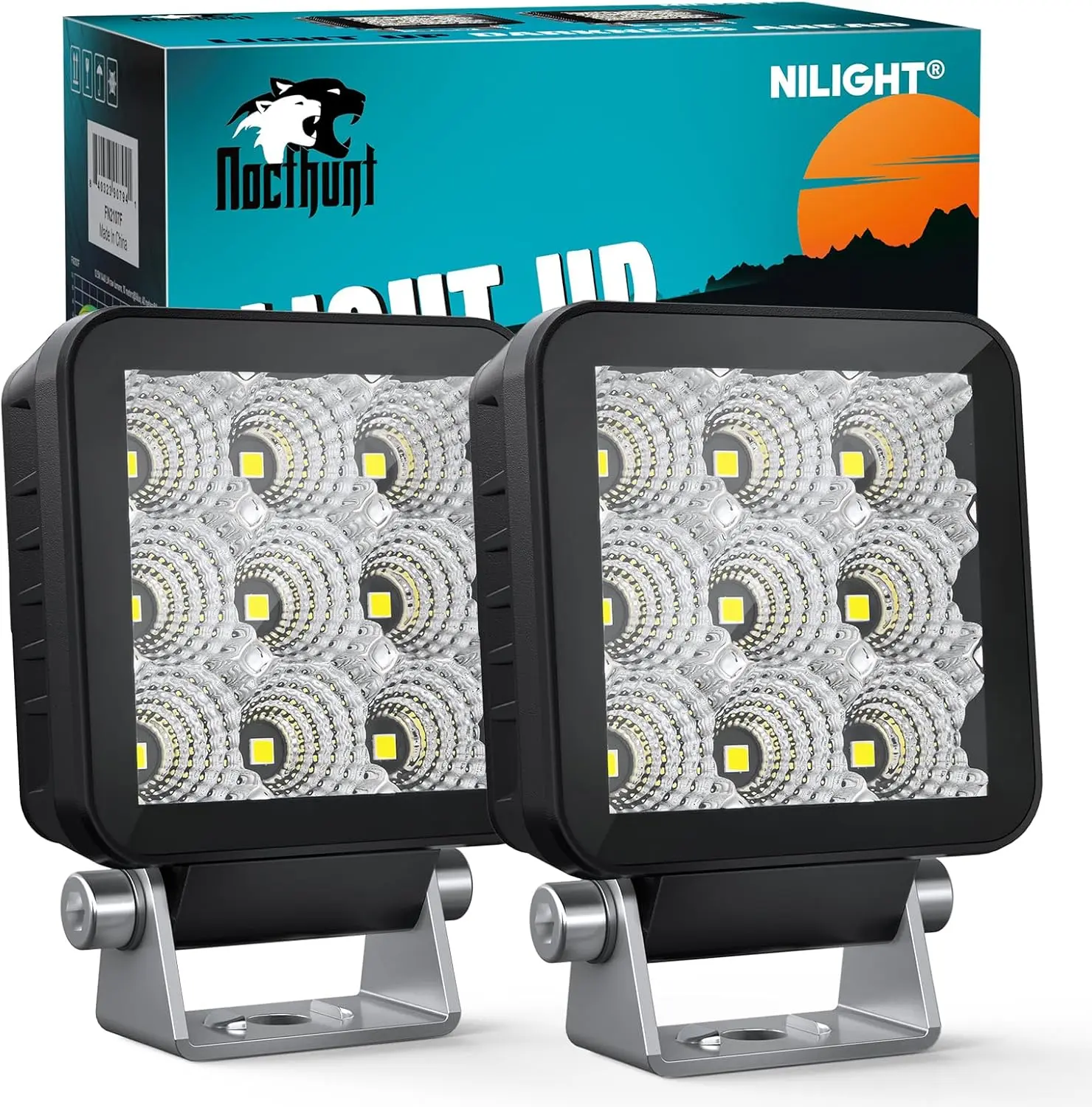 Nilight Led Light Pods 2PCS 3Inch 9LED Flood Beam Square Driving Work Lights Built-in EMC Super Slim Offroad Lights Side Light Ditch Lights for Tractor Truck Motorbike Boat ATV   dealsforyoudays, Led Car Lights, Weather Resistant