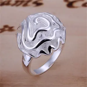 925 Sterling Silver Big Rose Flower Unique Ring