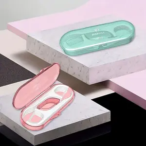 4Pcs Compact Oral Care Storage Boxes - Transparent Lid Design With Ergonomic Handle, Durable PC Construction In Pink/Mint Green, Perfect For Dental Floss & Toothpick Portability