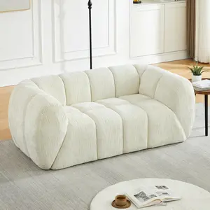 Eyisean Chenille 2/3-Seat Sofa Settee - 68"/86.5" Loveseat Cozy Sofa, Boneless Upholstered Cloud Couch, Pure Foam, Round Armrests, Modern Checkered Deep Quilted Design, Backrest Support, No Assembly Living Room Couches for Apartments