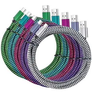 USB Type c Cable, 5 Pack (6FT) Nylon Braided 3A Fast Charging Cord for Samsung Galaxy S9 S8 Note 9 Note 8 Galaxy Note 20 10 S21 S20 S10 Plus