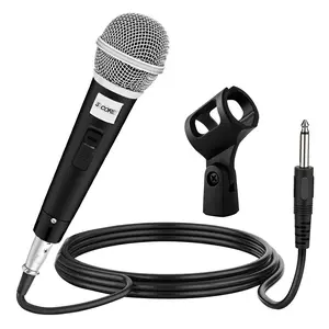 5 CORE PM 18 Dynamic Cardioid Microphone with On-Off Switch & XLR Cable for Karaoke Singing Public Speaking & Parties Silver
