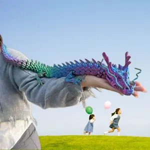 33.46inch 3D printed Dragon Model 1 PCS “Lucky Dragon” desktop ornament and figurine. Perfect for home and office decor, children’s toys, and makes an excellent holiday gift. Creative modern decor and interior design accessories